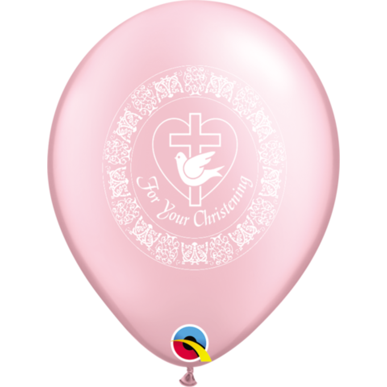 Pink For Your Baptism Print Latex Balloon