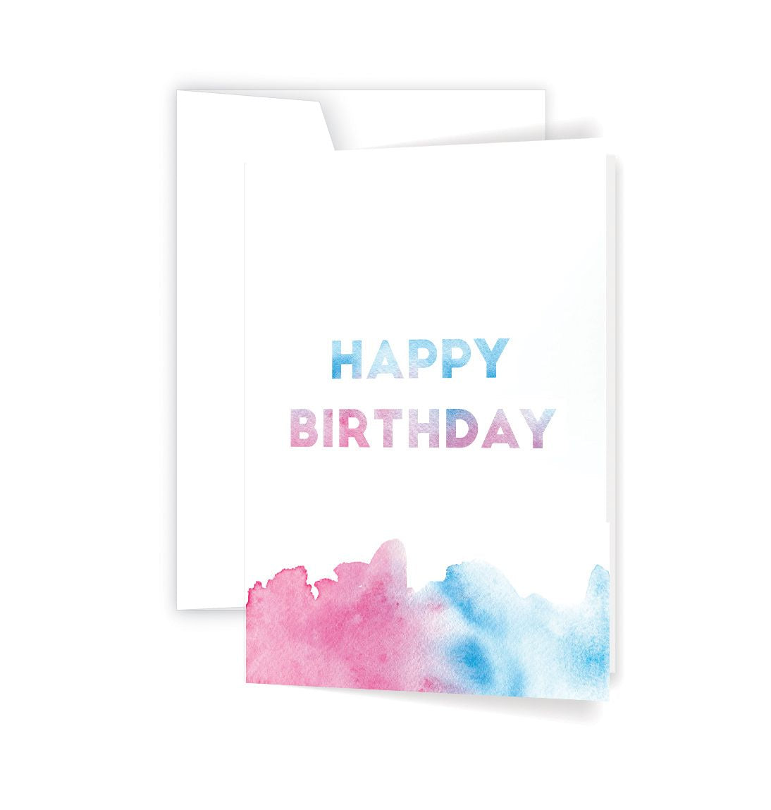 Watercolour Happy Birthday Greeting Card