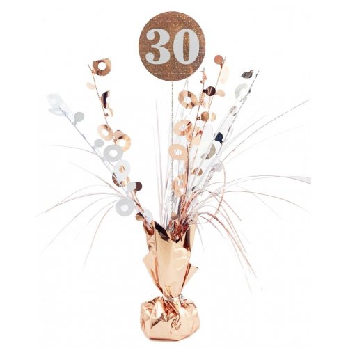 Number 30 Rose Gold & White Centrepiece Weight