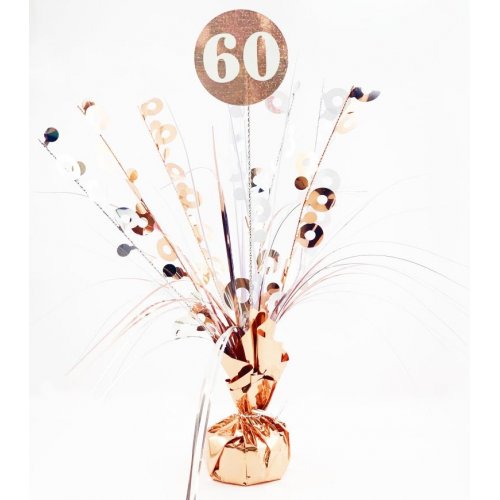 Number 60 Rose Gold & White Centrepiece Weight