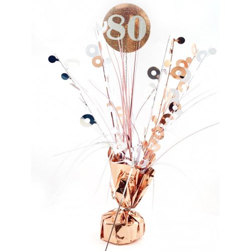 Number 80 Rose Gold & White Centrepiece Weight