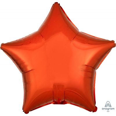 Metallic Orange Star Foil Balloon