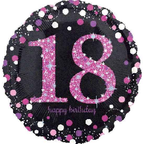 Sparkling Pink 18 Happy Birthday Foil Balloon