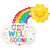 Get Well Soon Rainbow Smiley Sun Foil Balloon Shape