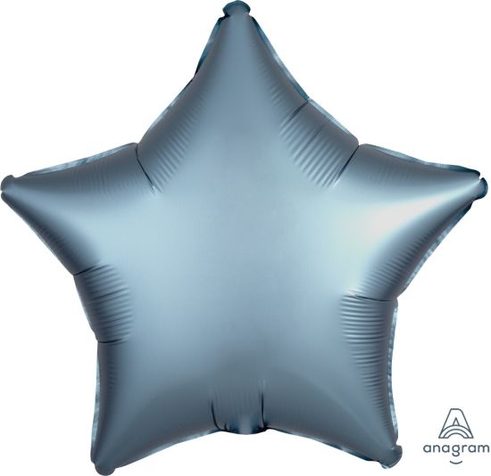 Satin Luxe Steel Blue Star Foil Balloon