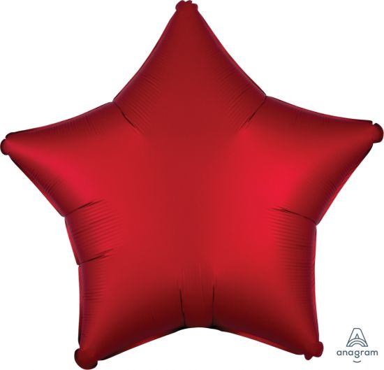 Satin Luxe Sangria Red Star Foil Balloon
