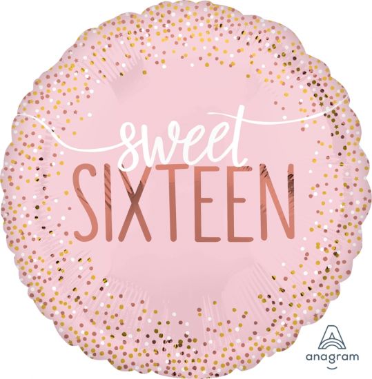 Blush Pink Sweet Sixteen Foil Balloon