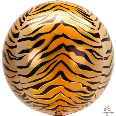 Tiger Print Orbz Foil Balloon