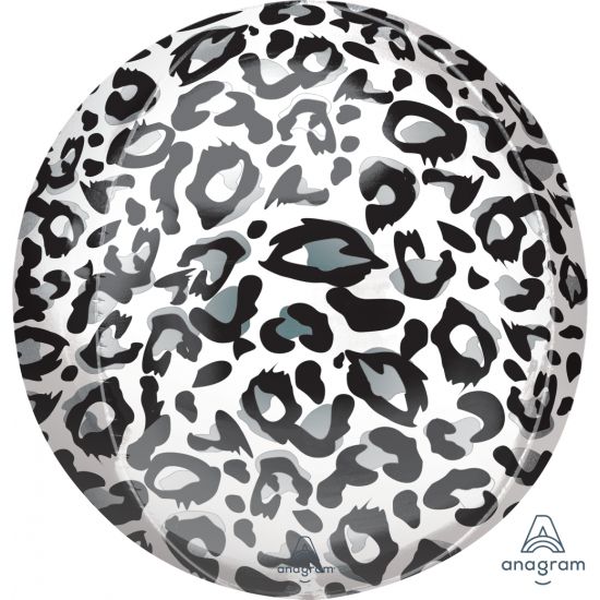 Snow Leopard Print Orbz Foil Balloon