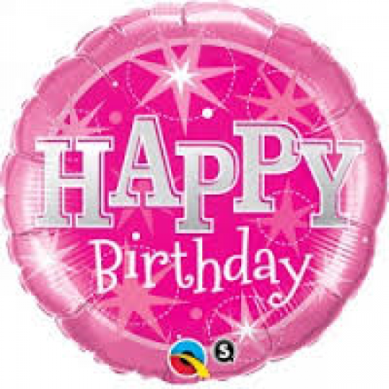 Happy Birthday Pink Sparkle Foil Balloon