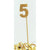 Gold Glitter Number 5 Five Candle