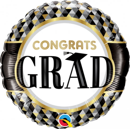 Congrats Grad Black And Gold Foil Balloon