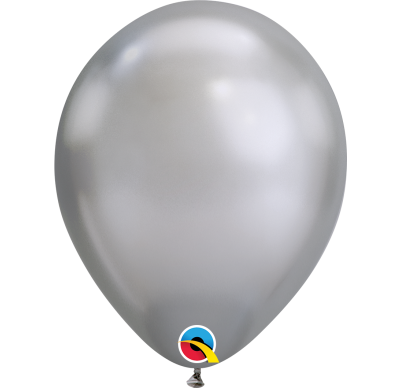 chrome silver latex helium balloon