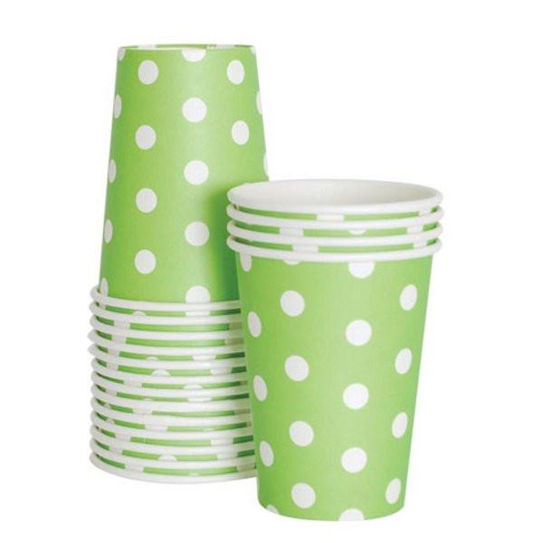 Apple Green Spotted Paper Cups 