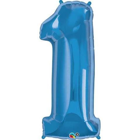 Blue Number 1 One 86cm Foil Balloon 