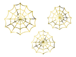 Gold Paper Decorative Spider Webs