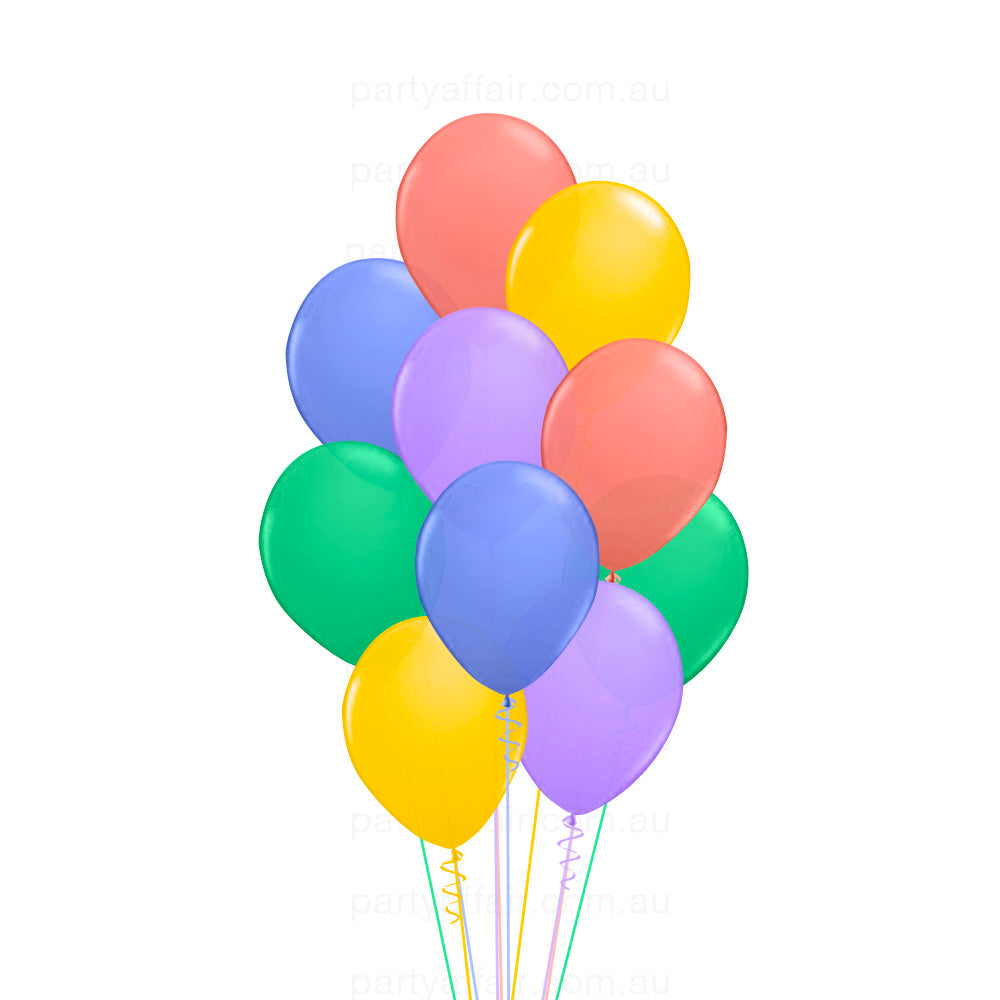 Retro Rainbow Latex 10 Balloon Bouquet