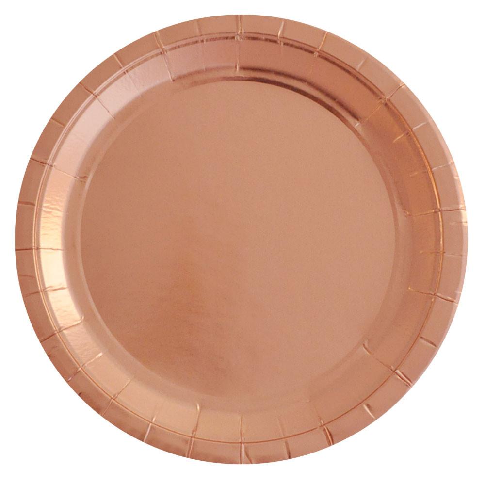 Rose Gold Foil Dinner Plates 