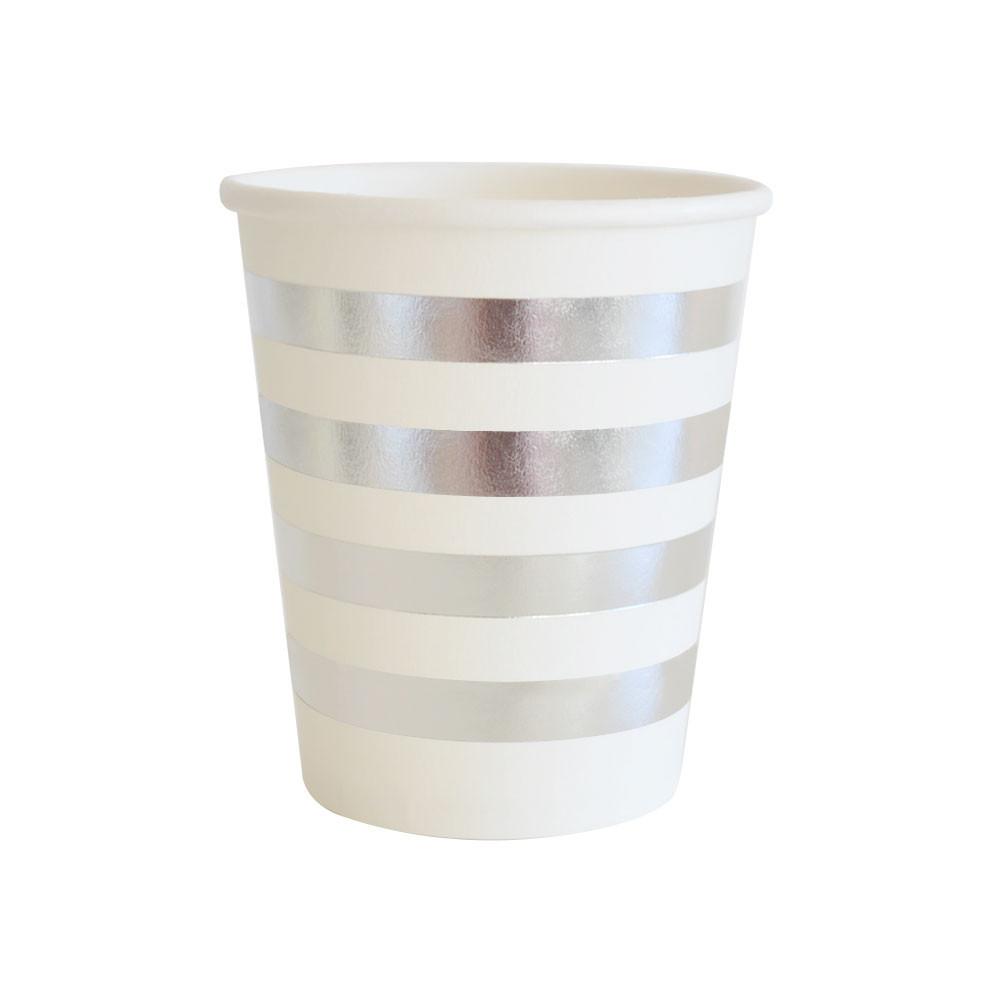 Silver Foil Stripe Paper Cup 