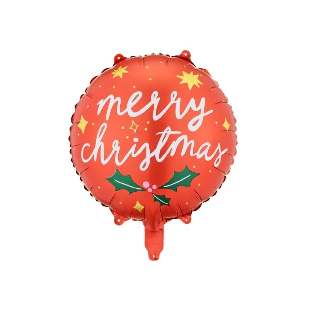 Merry Christmas Holly Foil Balloon