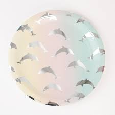 Pastel Dolphin Paper Dinner Plates