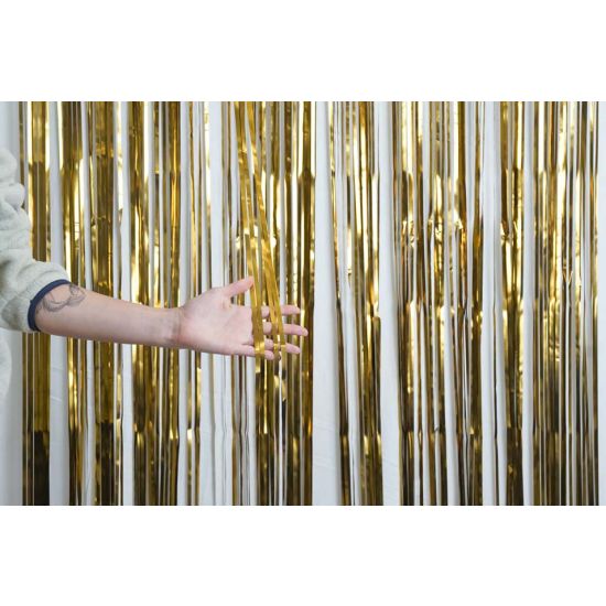 Satin Gold Foil Tinsel Curtain