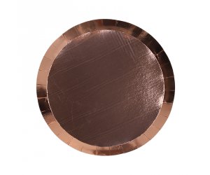 Metallic Rose Gold Round Snack Plates
