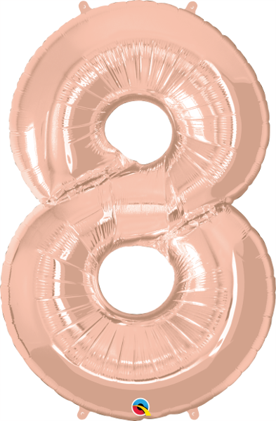Rose Gold Number 8 Eight 86cm Foil Balloon