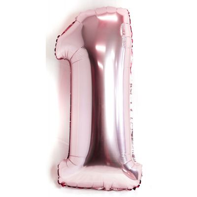 Pearl Light Pink Number 1 Foil Balloon
