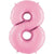 Large Numeral 8 Pastel Pink Foil Balloon