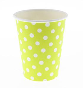 Lime Green Polka Dot Cups