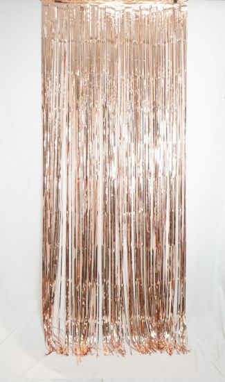 Metallic Pink Rose Gold Foil Curtain