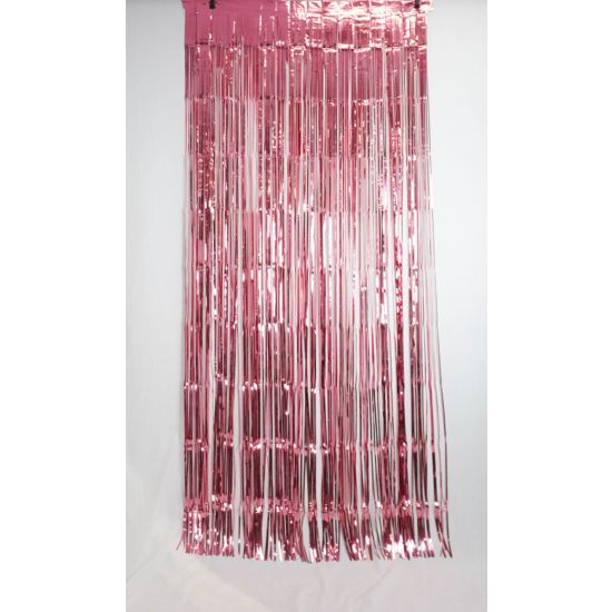 Metallic Rose Pink Foil Curtain