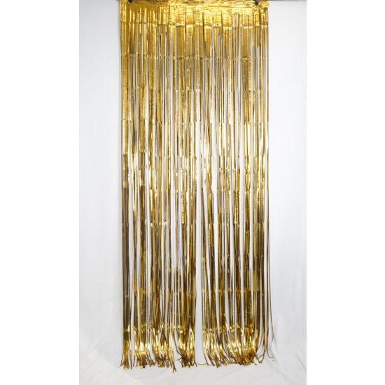 Satin Gold Foil Tinsel Curtain