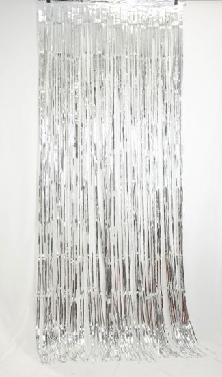Metallic Silver Foil Curtain