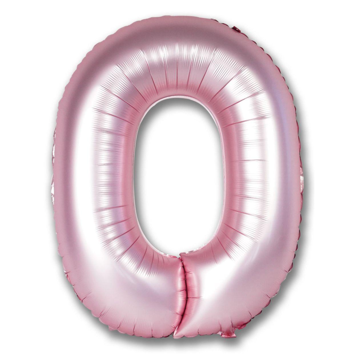 Chrome Light Pink Number 0 Zero Large Foil Balloon - Party Affair