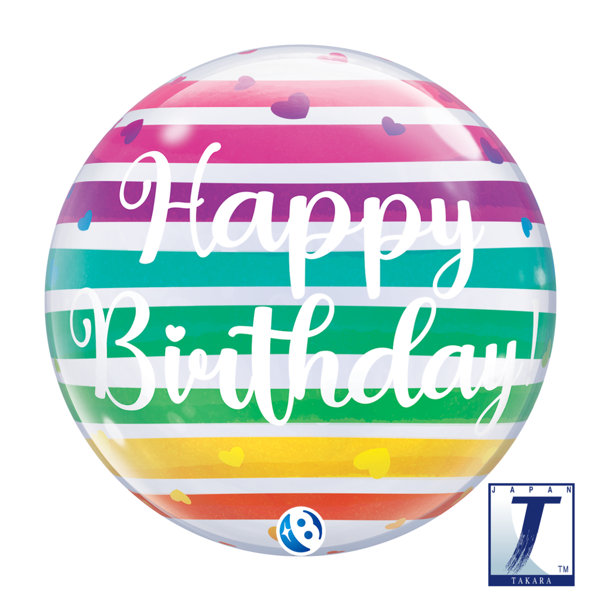 Birthday Bright Stripes Bubble Balloon - Party Affair