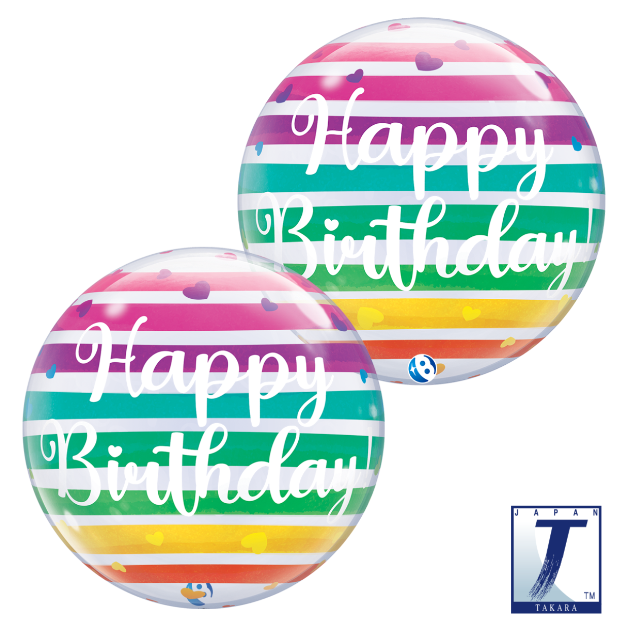 Birthday Bright Stripes Bubble Balloon - Party Affair