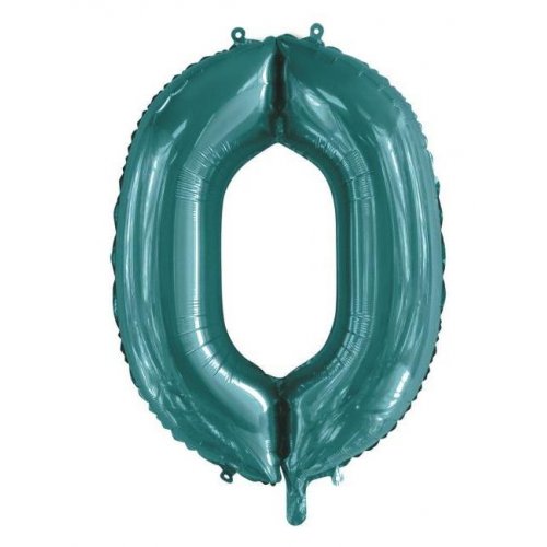 Teal Number 0 86cm Foil Balloon - Party Affair