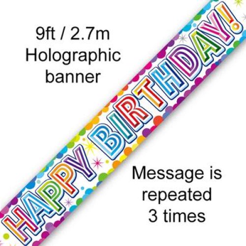 Happy Birthday Colourful Confetti Banner