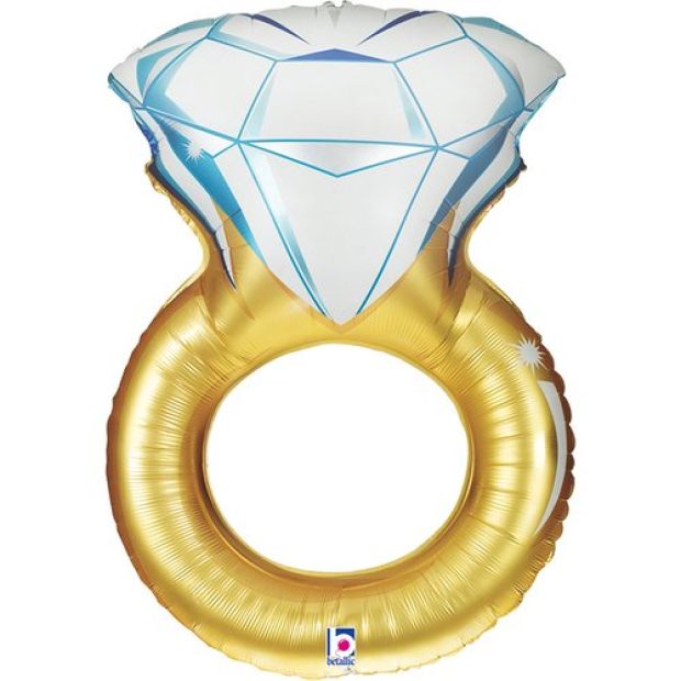 Gold Wedding Ring Foil Balloon Shape
