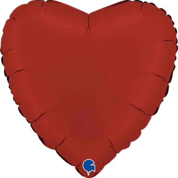 Satin Rubin Red Heart Foil Balloon