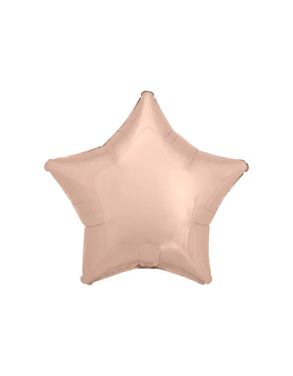 Rose gold star foil balloon from Anagram, shiny metallic decoration perfect for celebrations and parties.