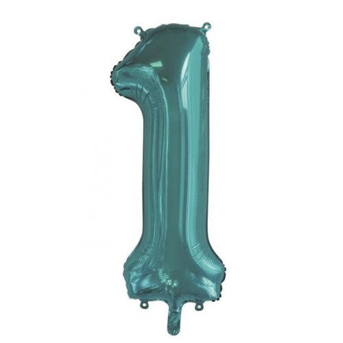 Teal Number 1 86cm Foil Balloon - Party Affair