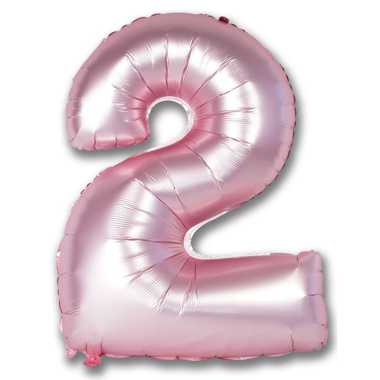 Chrome Light Pink Number 2 Two Large Foil Balloon - Party Affair