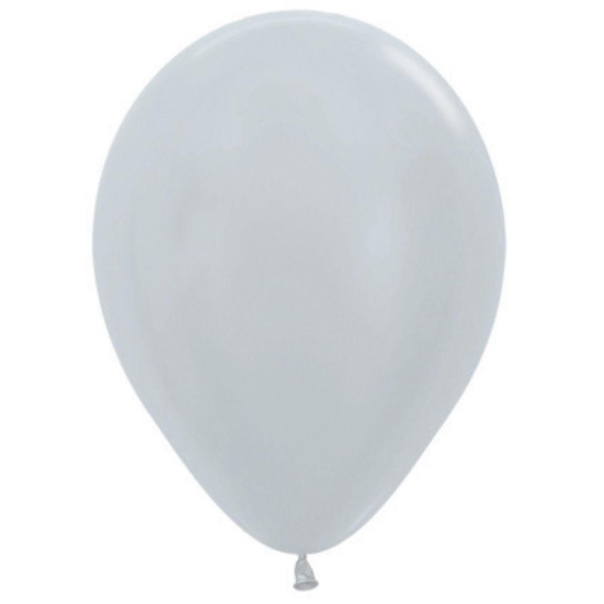 Pearl Silver Latex Helium Balloon - Party Affair
