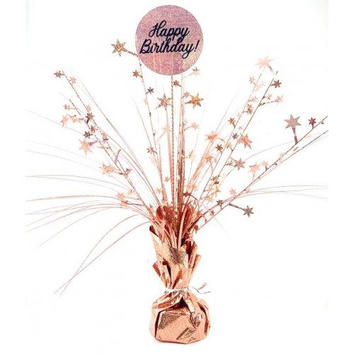 Happy Birthday Rose Gold Centrepiece Weight - Party Affair