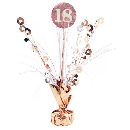 Number 18 Rose Gold & White Centrepiece Weight - Party Affair