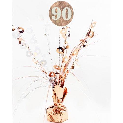 Number 90 Rose Gold & White Centrepiece Weight - Party Affair