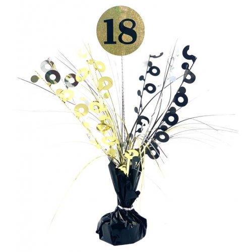 Number 18 Black & Gold Centrepiece Weight - Party Affair